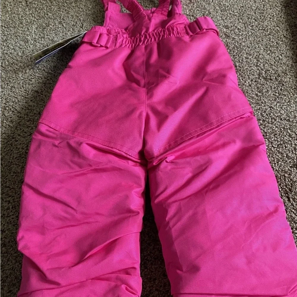 NWT Cherokee Kids Heavyweight Snow Bibs - Bright Pink - 12M